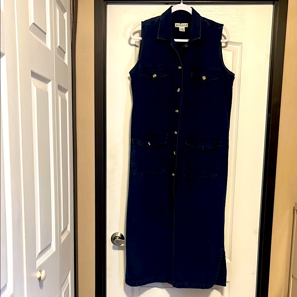 Merona Maxi Dress, Navy Button-Down